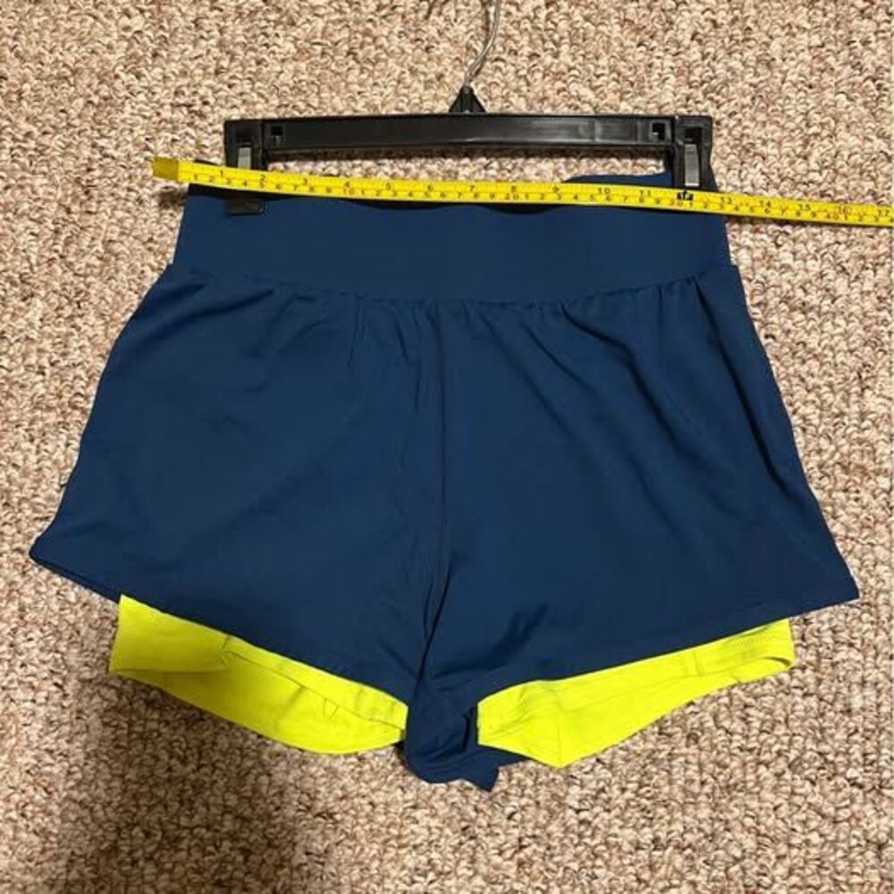 Fabletics Small Navy Neon Yellow Athletic Shorts